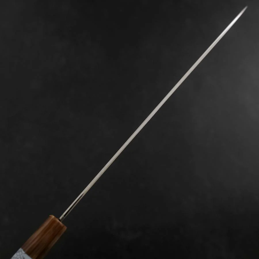 Sujihiki Silver Steel #3 Nickel Damast Büffelhorn und Türkis Griff 270mm - Image 5