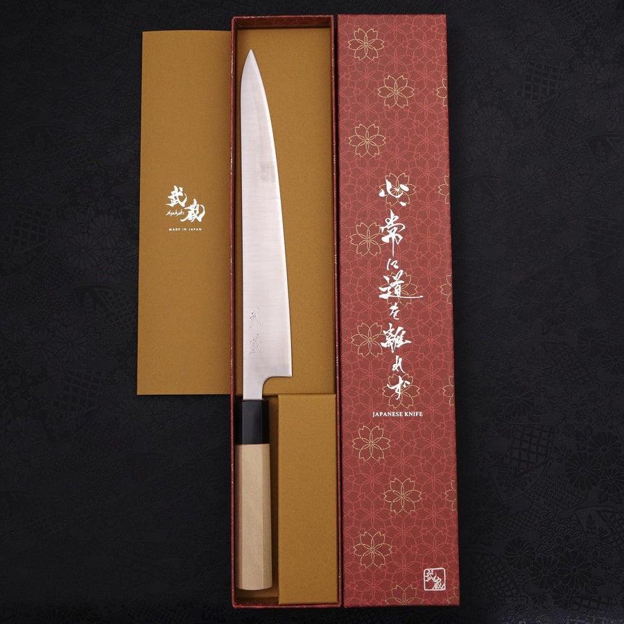 Sujihiki Silver Steel #3 Poliert Büffelhorn und Magnolienholz Griff 240mm - Image 8