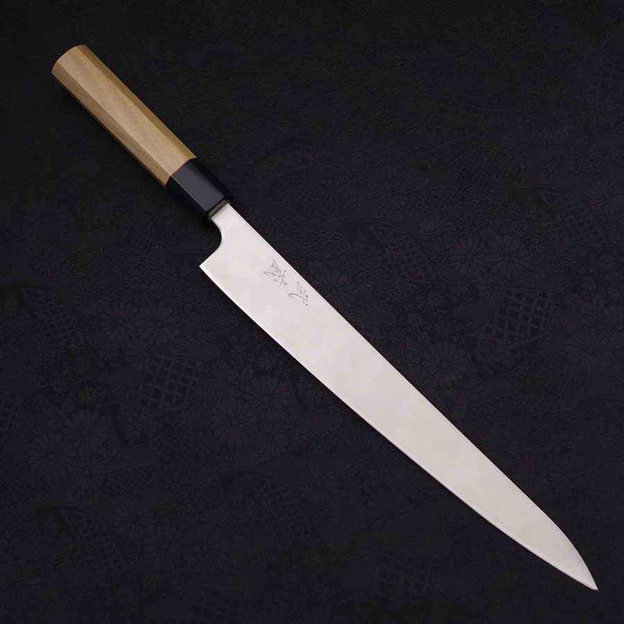 Sujihiki Silver Steel #3 Poliert Büffelhorn und Magnolienholz Griff 270mm