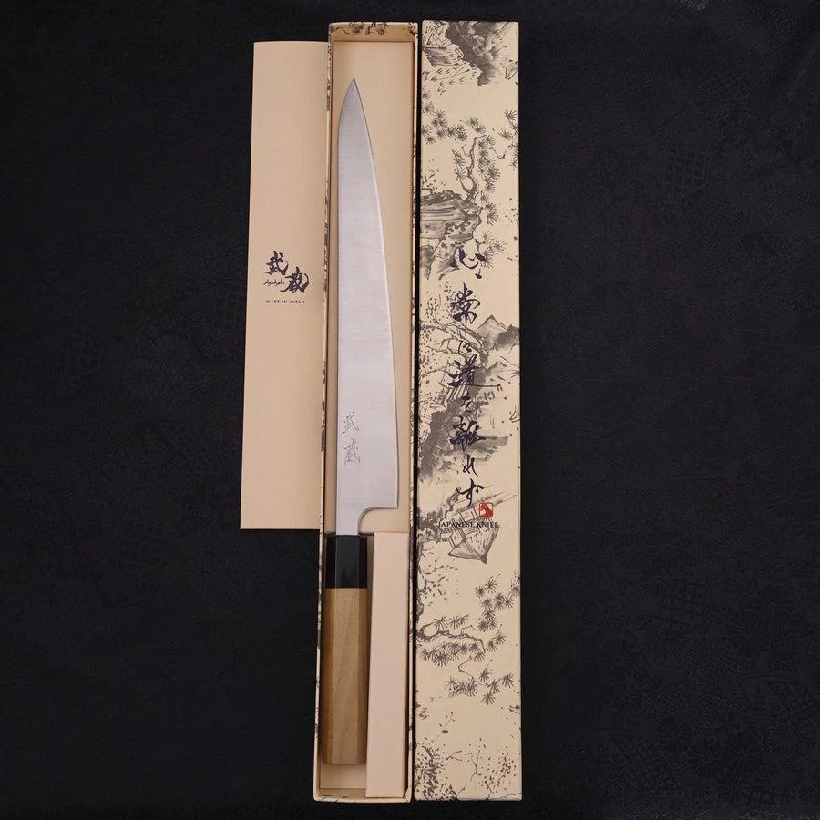 Sujihiki Silver Steel #3 Poliert Büffelhorn und Magnolienholz Griff 270mm - Image 8