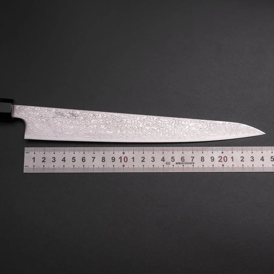 Sujihiki SLD Damast Büffelhorn und Magnolienholz Griff 240mm - Image 7