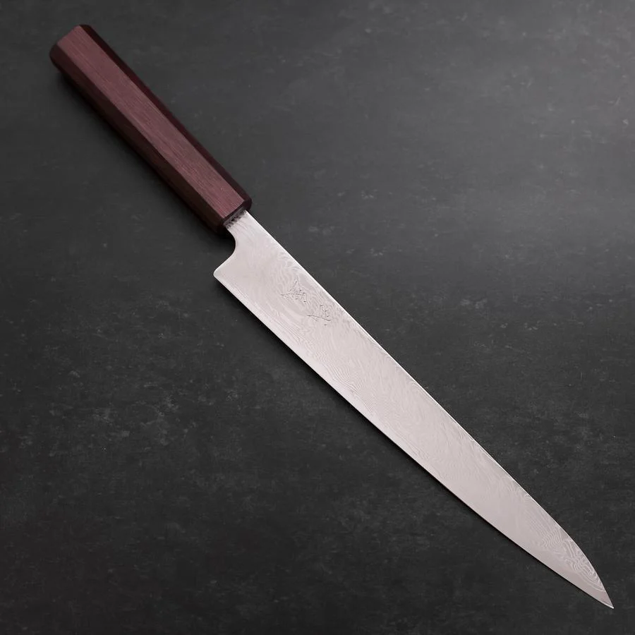Sujihiki SLD Damast Lila Urushi Griff 240mm