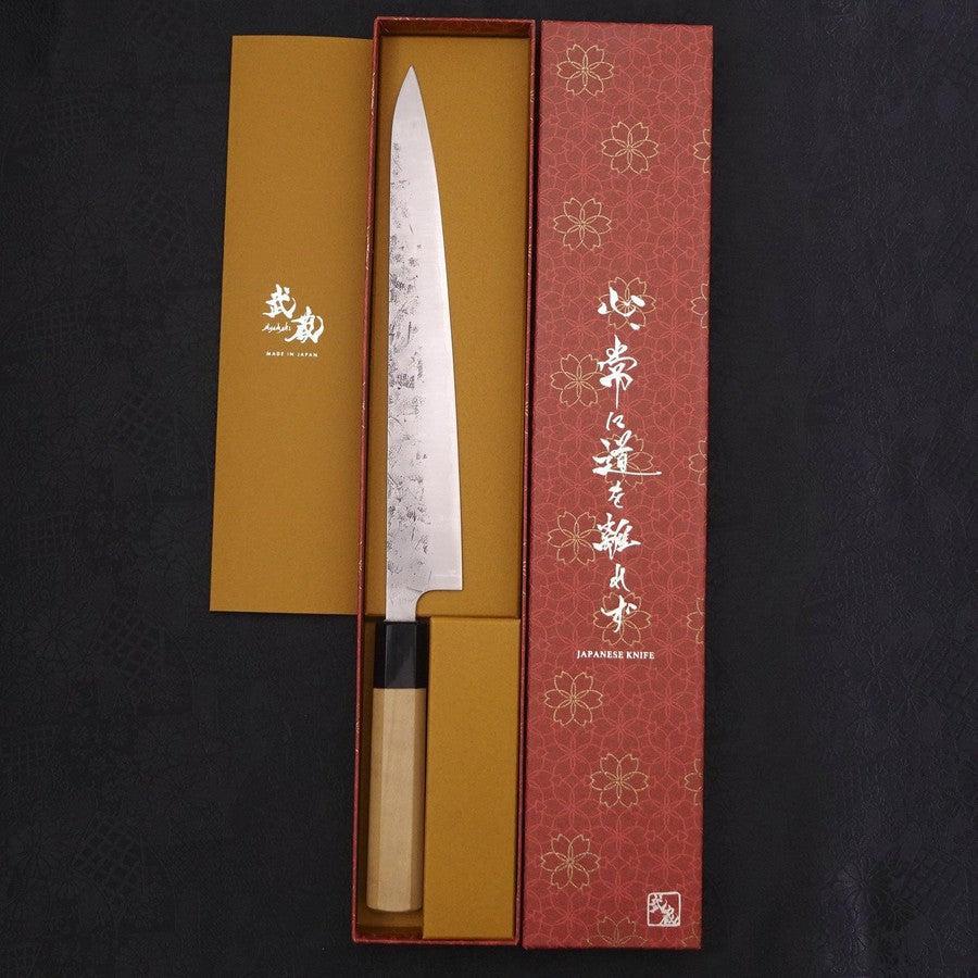 Sujihiki SLD Nashiji Washi Büffelhorn und Magnolienholz Griff 240mm - Image 8