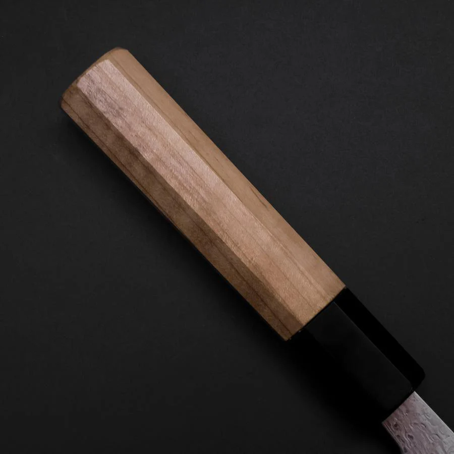 Sujihiki SLD Wellen Damast Büffelhorn und Magnolienholz Griff 240mm - Image 6
