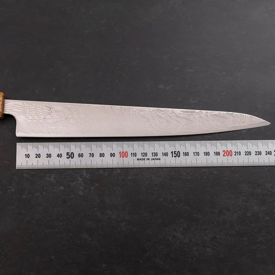 Sujihiki SLD Wellen Damast Yaki Urushi Griff 240mm - Image 7