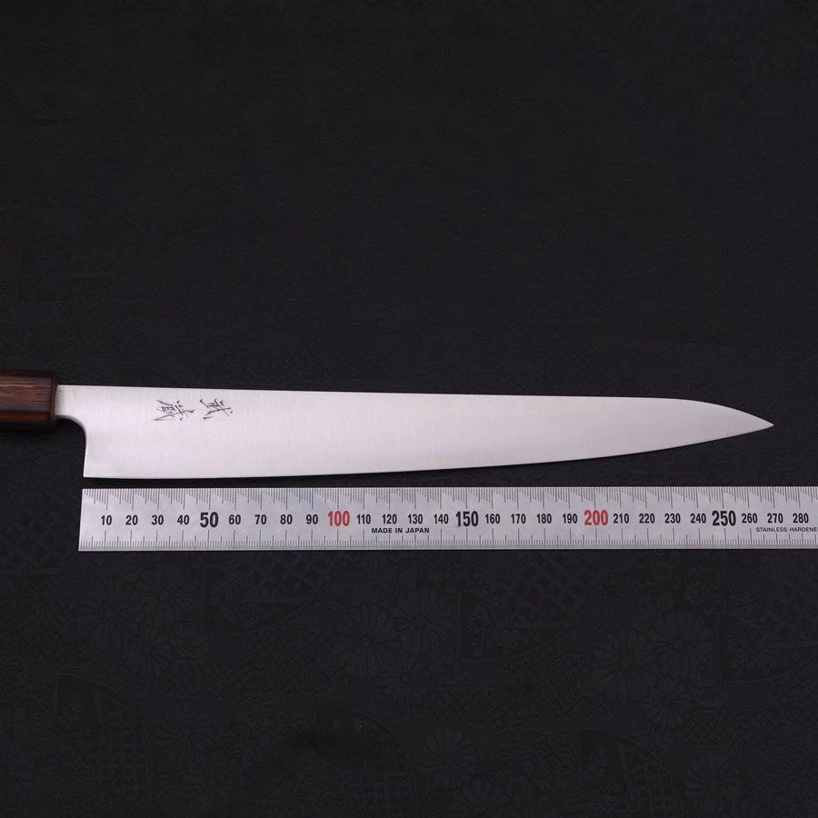 Sujihiki Aogami-Super Edelstahlummantelung Poliert Sumi Urushi Griff 270mm - Image 7