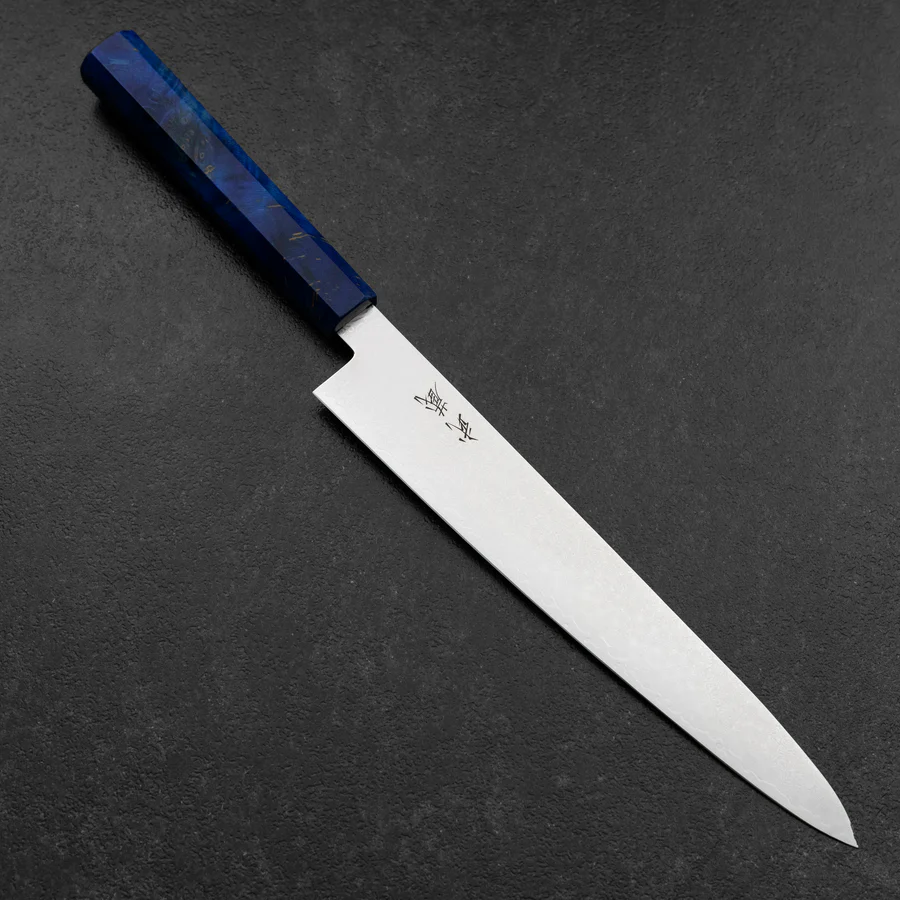 Sujihiki VG-10 Damast Blauer Birkenholz Griff 240mm