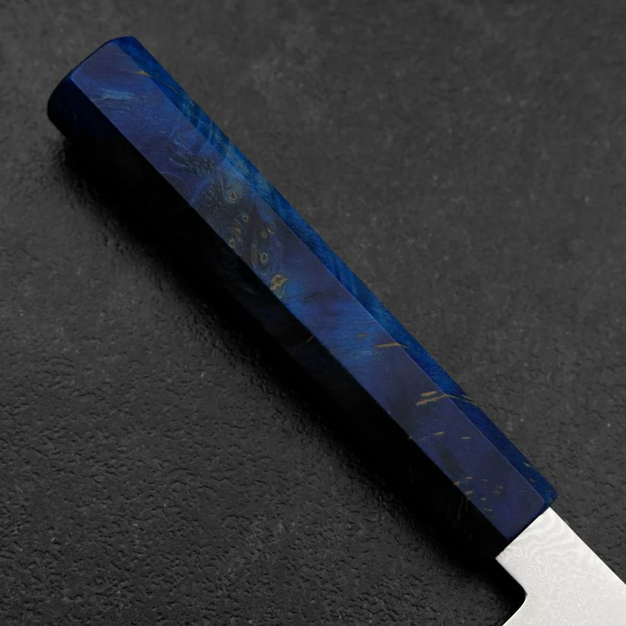 Sujihiki VG-10 Damast Blauer Birkenholz Griff 240mm - Image 6
