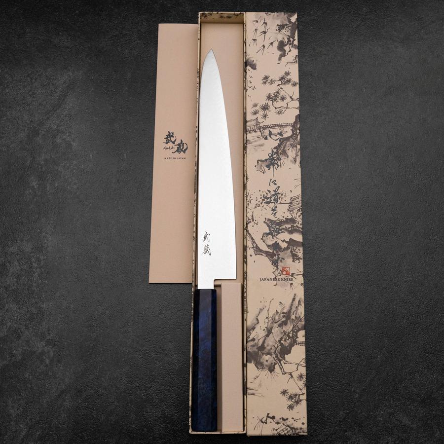 Sujihiki VG-10 Damast Blauer Birkenholz Griff 270mm - Image 8