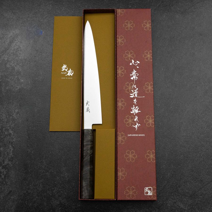 Sujihiki VG-10 Damast Grauer Birkenholz Griff 240mm - Image 8