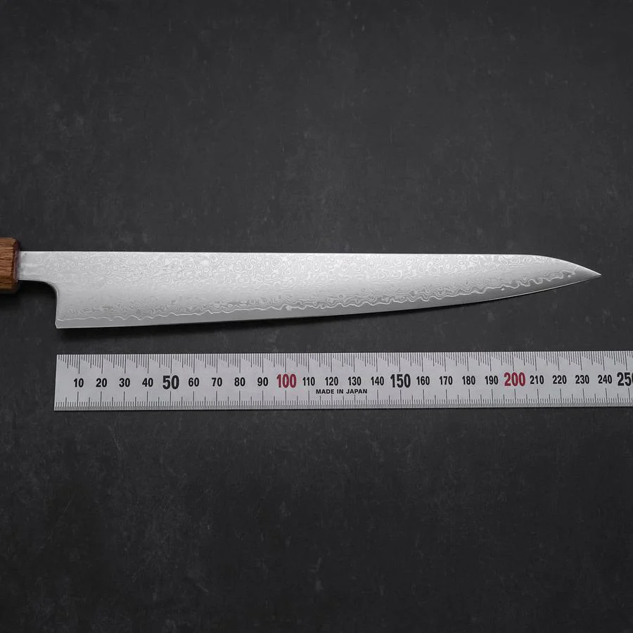Sujihiki VG-10 Tsuchime Damast Yaki Urushi Griff 240mm - Image 7