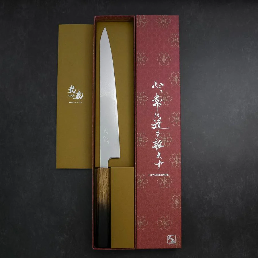Sujihiki VG-10 Tsuchime Damast Yaki Urushi Griff 240mm - Image 8