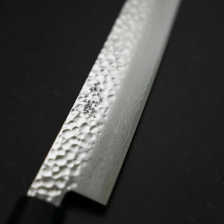Sujihiki VG-10 Tsuchime Damast Walnussholz Griff 240mm - Image 3