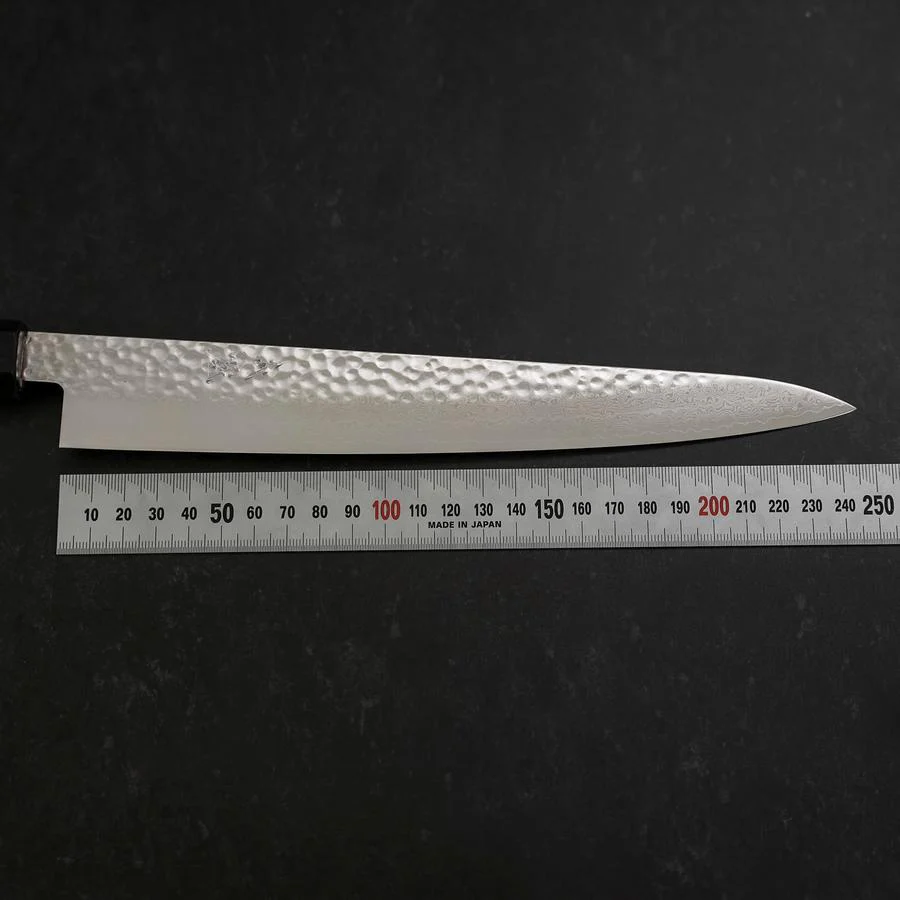 Sujihiki VG-10 Tsuchime Damast Walnussholz Griff 240mm - Image 7