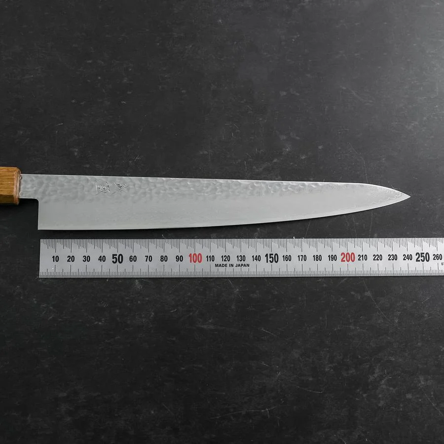 Sujihiki VG-10 Tsuchime Damast Yaki Urushi Griff 240mm - Image 7