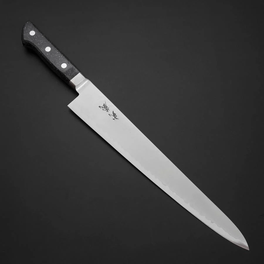 Sujihiki VG-5 Tsuchime Westlicher Schwarzer Marmorierter Griff 270mm