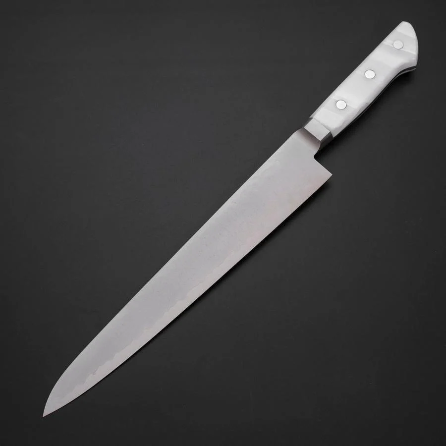 Sujihiki VG-5 Tsuchime Westlicher Weißer Marmorierter Griff 240mm - Image 2