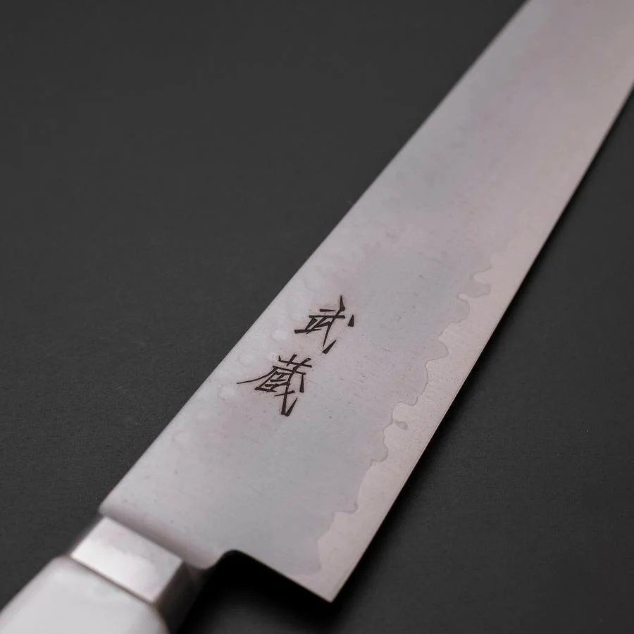 Sujihiki VG-5 Tsuchime Westlicher Weißer Marmorierter Griff 240mm - Image 3