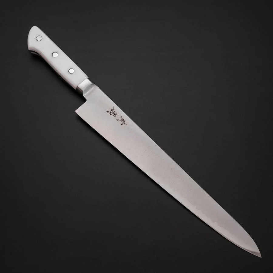 Sujihiki VG-5 Tsuchime Westlicher Weißer Marmorierter Griff  270mm