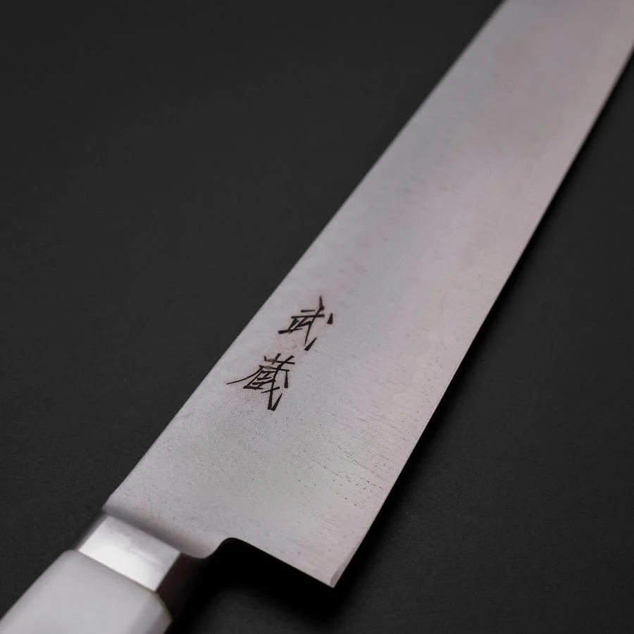 Sujihiki VG-5 Tsuchime Westlicher Weißer Marmorierter Griff  270mm - Image 3