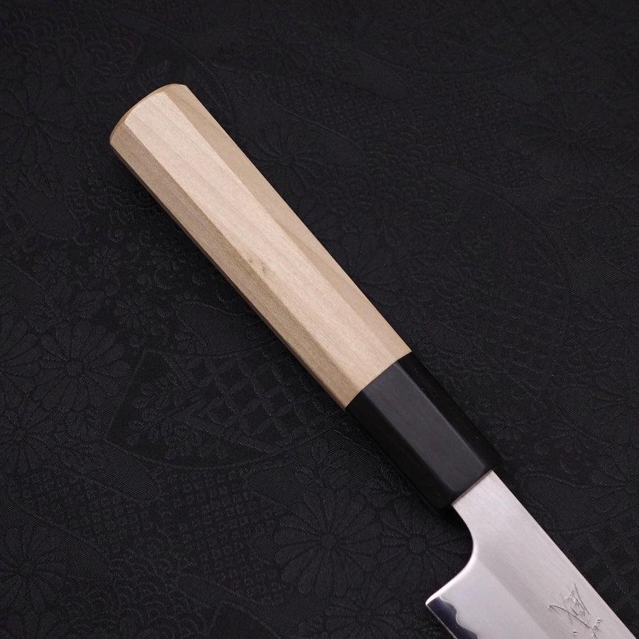 Sujihiki White Steel #1 Edelstahlummantelung Kasumi Büffelhorn und Magnolienholz Griff 240mm - Image 6