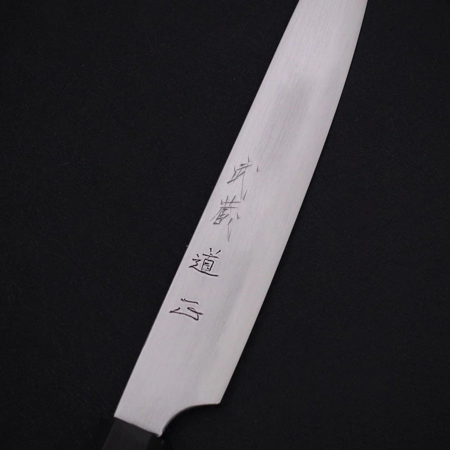 Sujihiki White Steel #2 Super Poliert Büffelhorn und Ebenholz Griff 170mm - Image 3