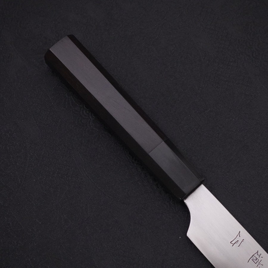 Sujihiki White Steel #2 Super Poliert Büffelhorn und Ebenholz Griff 170mm - Image 6