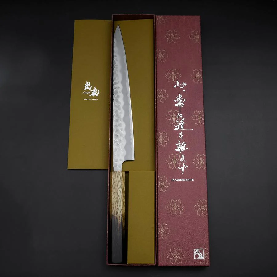 Sujihiki White Steel #2 Tsuchime Yaki Urushi Griff 240mm - Image 8