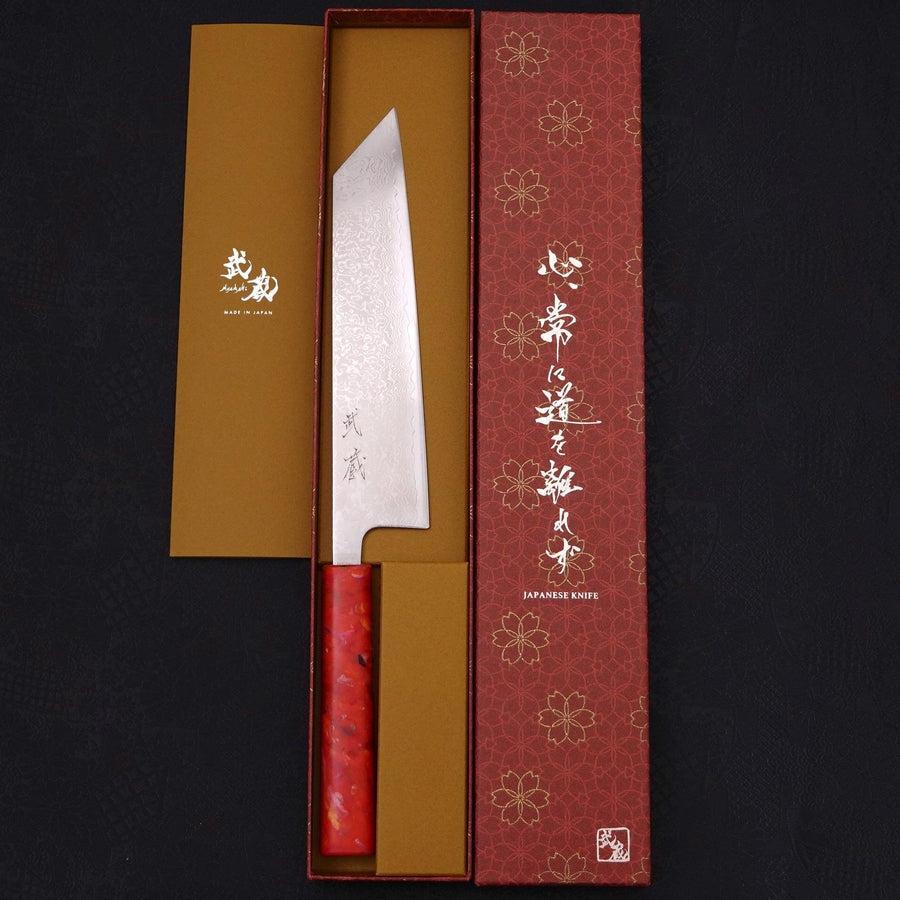Tsushima Messer Kiritsuke VG-10 Damast Roter Ozeanplastik Griff 210mm - Image 8