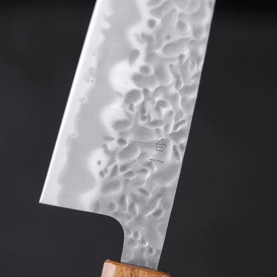 Santoku White Steel #2 Tsuchime Sumi Urushi Griff 165mm - Image 3