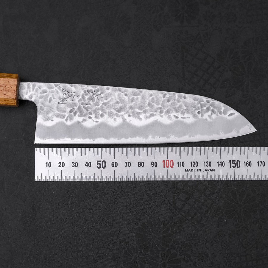 Santoku White Steel #2 Tsuchime Sumi Urushi Griff 165mm - Image 7