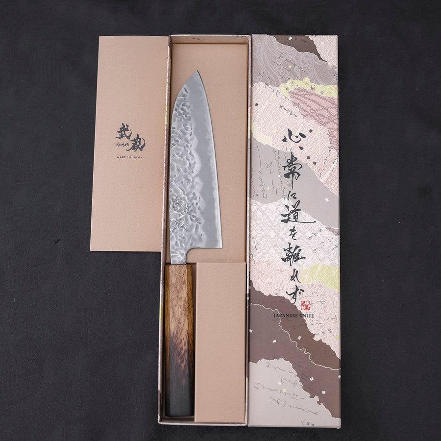 Santoku White Steel #2 Tsuchime Sumi Urushi Griff 165mm - Image 8