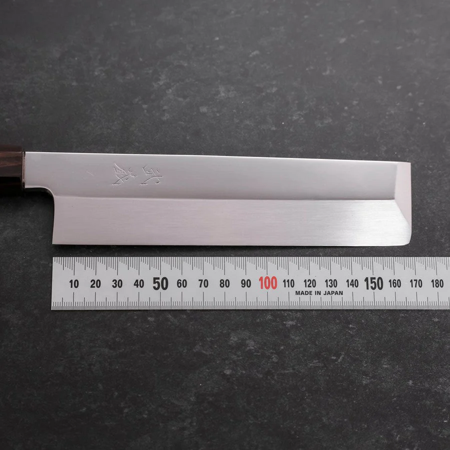 Usuba(Kanto) Honyaki Silver Steel #3 Kagami Ebenholz Griff 180mm - Image 7