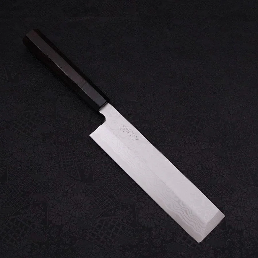 Usuba(Kanto-Stil) Blue Steel #2 Suminagashi Büffelhorn und Ebenholz Griff 180mm