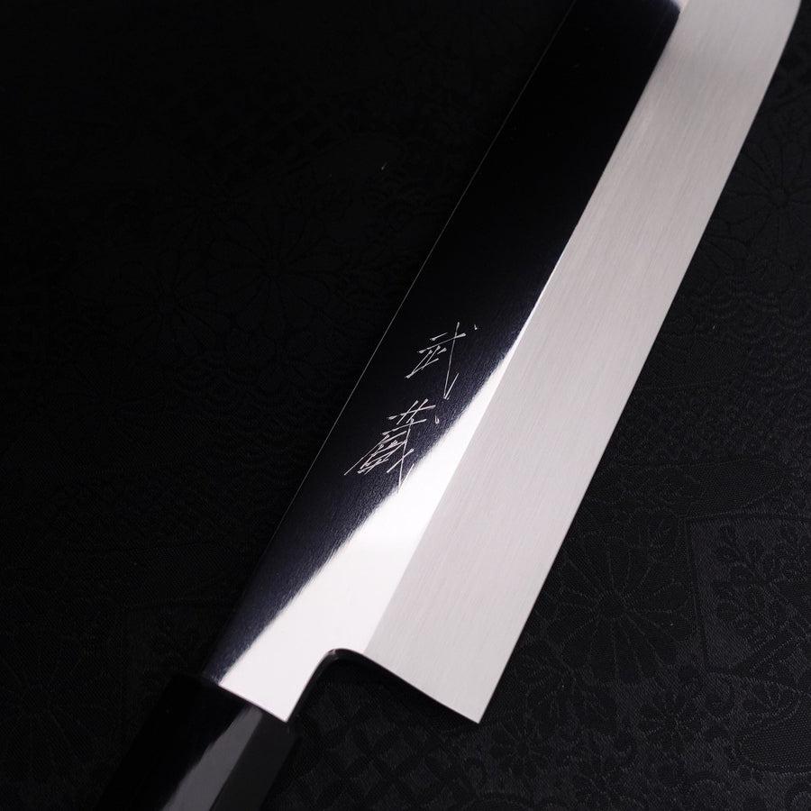 Usuba(Kanto-Stil) Honyaki Silver Steel #3 Kagami Finish Büffelhorn und Ebenholz Griff 180mm - Image 4