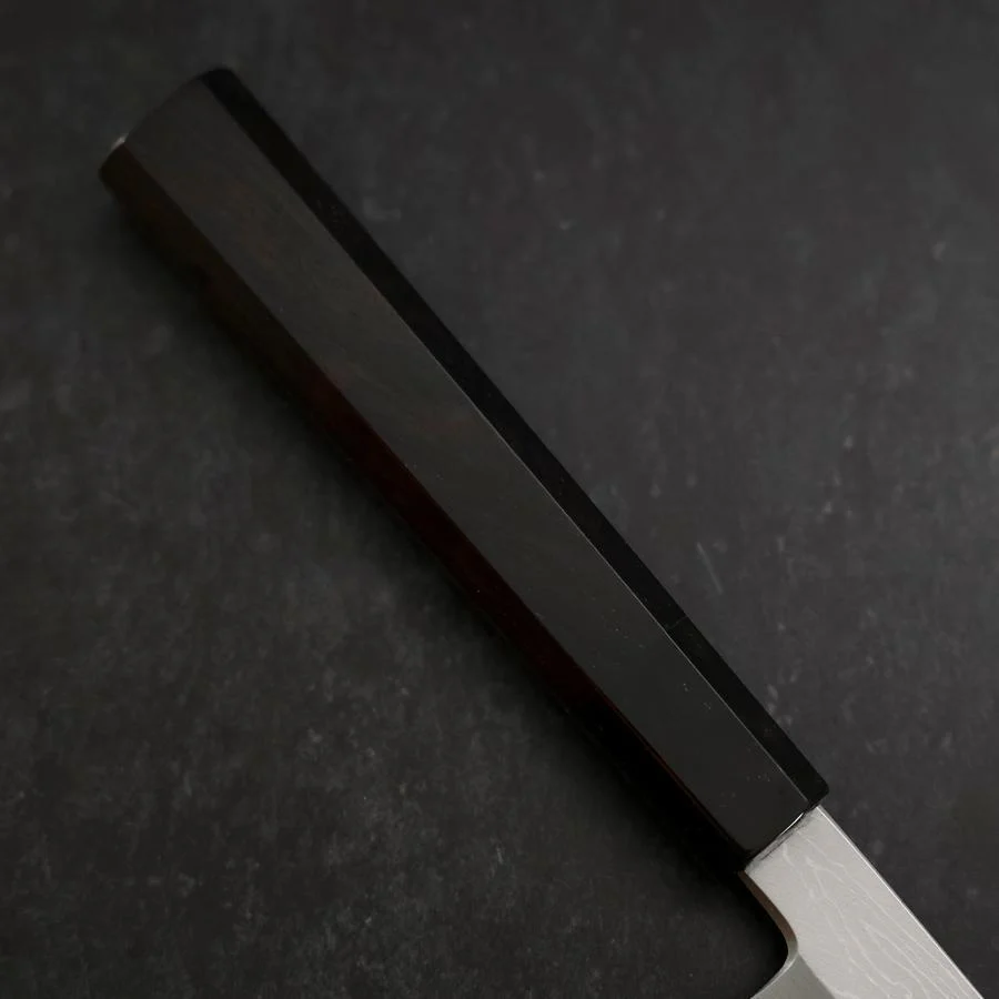 Yanagi Kiritsuke Blue Steel #1 Suminagashi Büffelhorn und Ebenholz Griff mit Scheide 270mm - Image 8