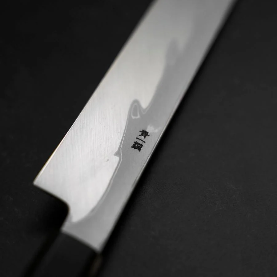 Yanagi Kiritsuke Blue Steel #1 Suminagashi Büffelhorn und Ebenholz Griff mit Scheide 300mm - Image 4