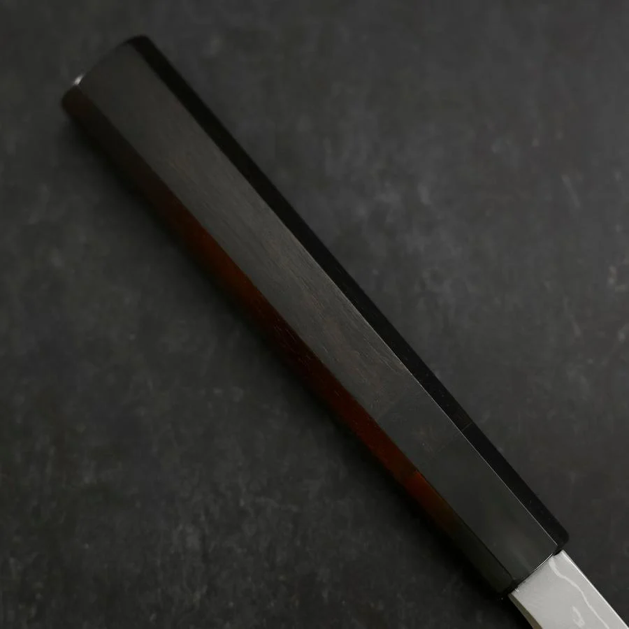 Yanagi Kiritsuke Blue Steel #1 Suminagashi Büffelhorn und Ebenholz Griff mit Scheide 330mm - Image 7