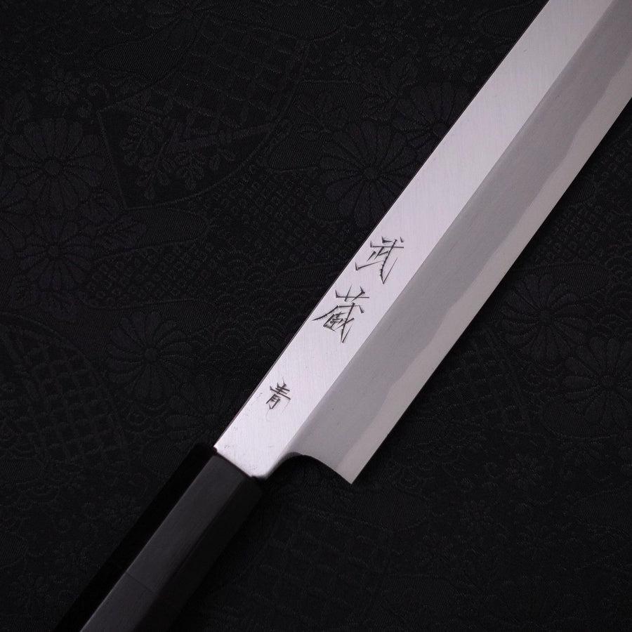 Yanagi Kiritsuke Blue Steel #2 Kasumi Büffelhorn und Ebenholz Griff 300mm - Image 3