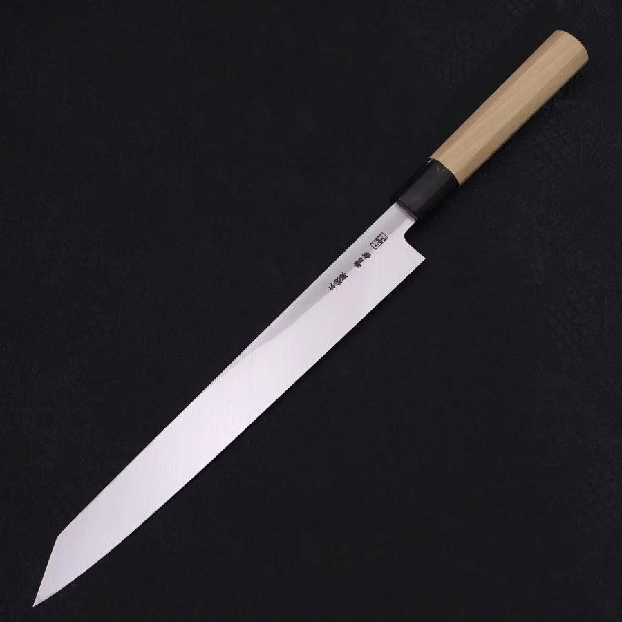 Yanagi Kiritsuke Blue Steel #2 Kasumi Büffelhorn und Magnolienholz Griff 270mm - Image 2