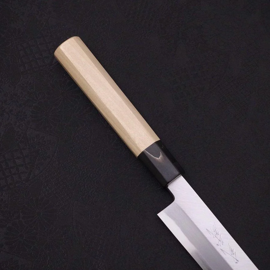 Yanagi Kiritsuke Blue Steel #2 Kasumi Büffelhorn und Magnolienholz Griff 270mm - Image 6