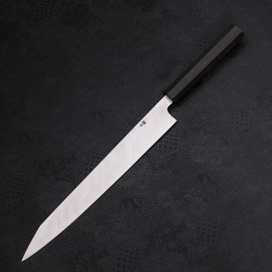 Yanagi Kiritsuke Blue Steel #2 Kurouchi Büffelhorn und Ebenholz Griff 270mm - Image 2
