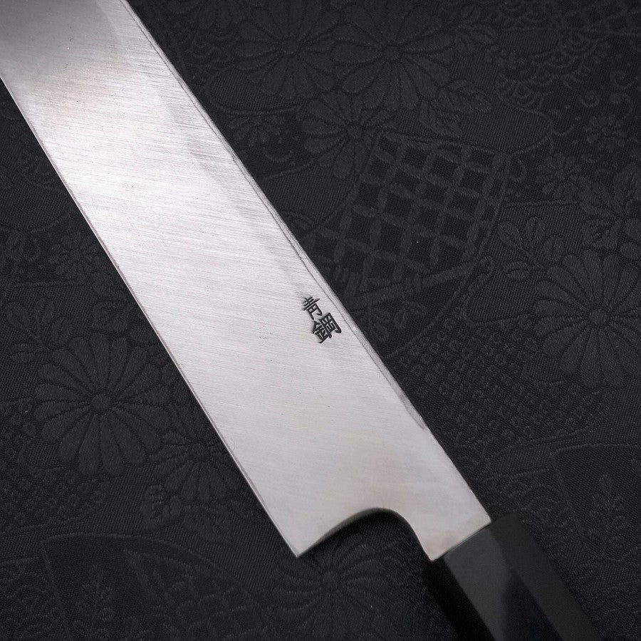 Yanagi Kiritsuke Blue Steel #2 Kurouchi Büffelhorn und Ebenholz Griff 270mm - Image 3