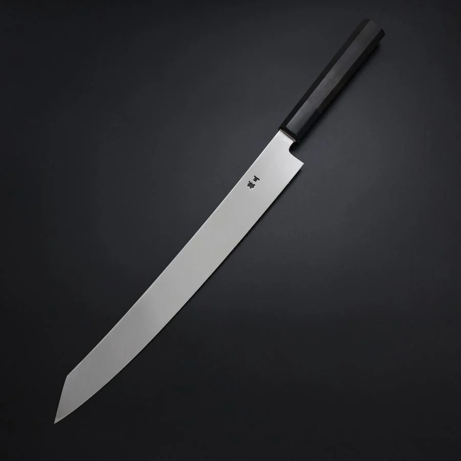 Yanagi Kiritsuke Silver Steel #3 Kasumi Büffelhorn und Ebenholz Griff 300mm - Image 2