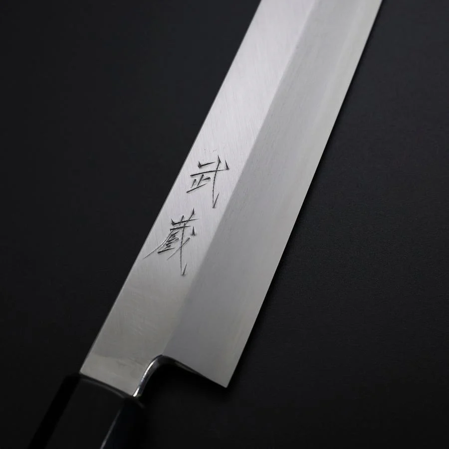 Yanagi Kiritsuke Silver Steel #3 Kasumi Büffelhorn und Ebenholz Griff 300mm - Image 3