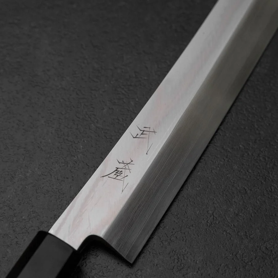 Yanagi Kiritsuke Silver Steel #3 Suminagashi Büffelhorn und Walnussholz Griff 270mm - Image 3