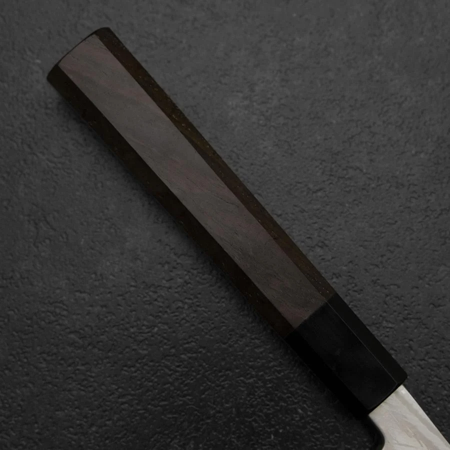 Yanagi Kiritsuke Silver Steel #3 Suminagashi Büffelhorn und Walnussholz Griff 270mm - Image 6