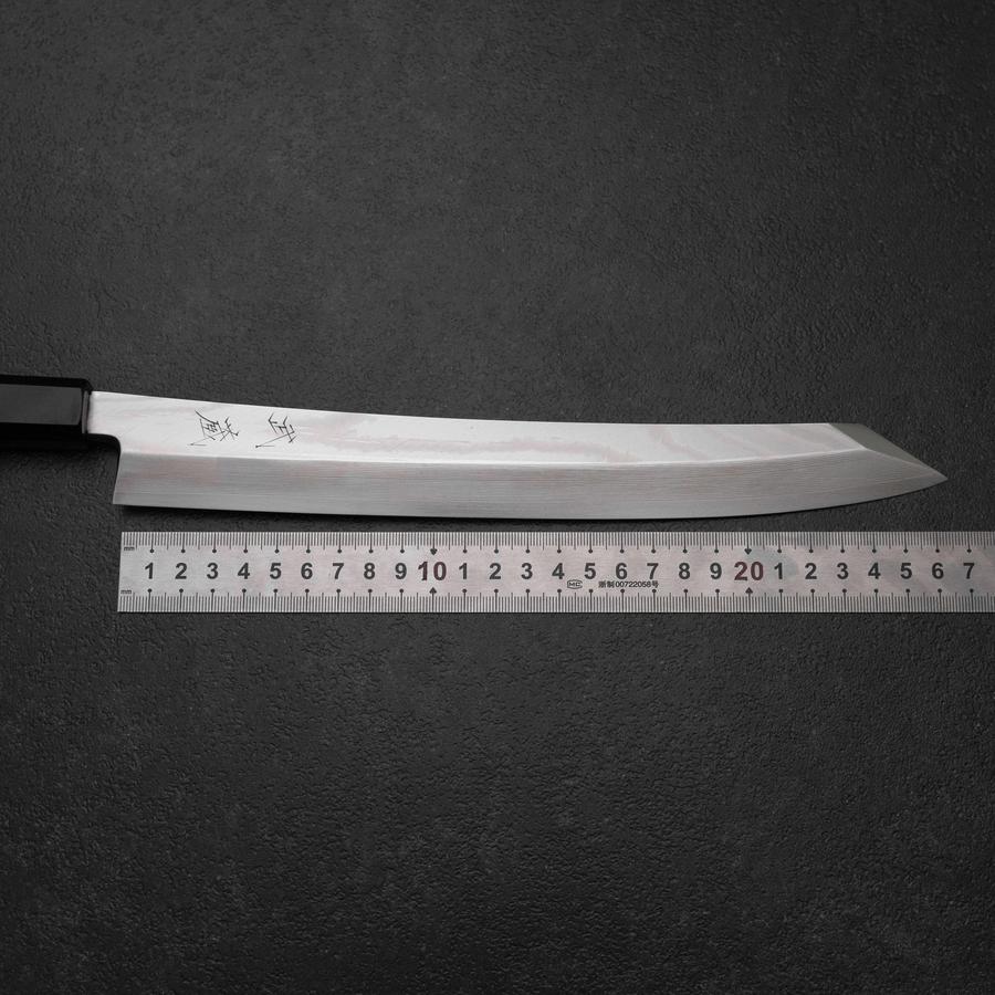 Yanagi Kiritsuke Silver Steel #3 Suminagashi Büffelhorn und Walnussholz Griff 270mm - Image 7