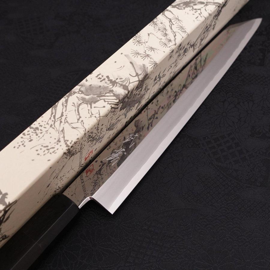 Yanagi Kiritsuke Silver Steel #3 Kagami Büffelhorn und Ebenholz Griff 270mm - Image 6