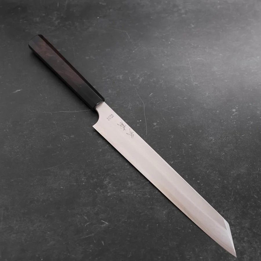 Yanagi Kiritsuke VG-10 Kasumi Büffelhorn und Ebenholz Griff 250mm